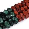 Natural Fuchsite & Red Jasper & Rainbow Moonstone Beads Strands G-T144-16B-01-4