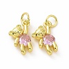 Brass Micro Pave Clear Cubic Zirconia Charms ZIRC-F135-25G-02-2