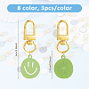 24Pcs 8 Colors Alloy Enamel Smiling Face Charm Keychains KEYC-DC00046-2