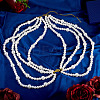 ABS Plastic Imitation Pearl Beads Multi Layered Chain Waist Belts HJEW-TAC0072-5