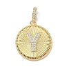 Brass Micro Pave Clear Cubic Zirconia Pendants KK-L253-17G-Y-1