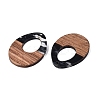 16Pcs 8 Styles Opaque Resin & Walnut Wood Pendants RESI-N053-01-2