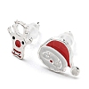 Christmas Theme Brass Asymmetrical Earrings LS-EJEW-D062-01B-S-1