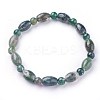 Natural Moss Agate Beads Stretch Bracelets BJEW-F380-03-2