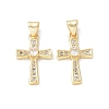 Eco-Friendly Rack Plating Brass Micro Pave Cubic Zirconia Pendants KK-F845-30G-2