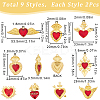 18Pcs 9 Styles Alloy Enamel Pendants ENAM-SC0005-06-2