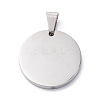 304 Stainless Steel Pendants STAS-Z027-05P-3