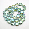Faceted Electroplate Crystal Glass Oval Beads Strands LS-EGLA-F059B-10-2