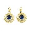 Brass Micro Pave Clear Cubic Zirconia Pendants KK-E068-VF326-2