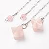 Chakra Natural Rose Quartz Dowsing Pendulums G-F516-01C-2