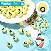 1 Set 26Pcs Yellow Round with Letter Silicone Beads ST-CJ0041-015-3