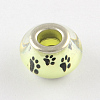 Large Hole Dog Paw Prints Pattern Resin European Beads OPDL-Q129-230A-1