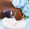 2Pcs 2 Style Heart Natural Mixed Gemstone Massage G-SZ0001-76C-6