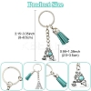 Alloy with Resin Imitation Synthetic Turquoise Keychain KEYC-YW00087-01-3