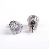 Flat Round 304 Stainless Steel Cubic Zirconia Stud Earrings EJEW-H306-38-7mm-A-1