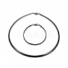 304 Stainless Steel Choker Necklaces and Bangles Jewelry Sets SJEW-L144-A01-B-1