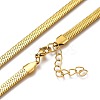 Ion Plating(IP) Unisex 304 Stainless Steel Herringbone Chain Necklaces NJEW-O119-01B-G-1