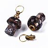 Assembled Synthetic Bronzite and Imperial Jasper Openable Perfume Bottle Pendants G-S366-057E-4