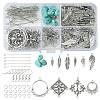 DIY Feather Wing Alloy & Synthetic Turquoise Dangle Earring Making Kits DIY-FS0006-34-1