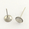 304 Stainless Steel Post Stud Earring Findings X-STAS-R063-51-1