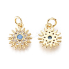 Brass Micro Pave Cubic Zirconia Charms KK-D159-20G-2