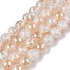 Electroplated Crackle Glass Beads Strands EGLA-N014-6mm-02-1