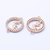 Brass Micro Pave Cubic Zirconia Links KK-P133-36RG-NR-2
