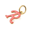 Ion Plating(IP) 304 Stainless Steel Enamel Alphabet Charms STAS-F308-02G-R-2