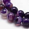 Natural Striped Agate/Banded Agate Bead Strands G-K166-13-10mm-04-3