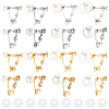 16Pcs 8 Styles 316 Surgical Stainless Steel Clip-on Earring Converters Findings STAS-SC0010-36-6