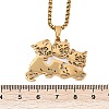 201 Stainless Steel Hollow Cute Cat Pendant Necklaces for Women LS-NJEW-K283-38G-3
