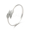 304 Stainless Steel Leaf Cuff Bangles BJEW-A003-03P-1