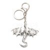 Dragon Alloy Rhinestone Pendant Keychains KEYC-G065-01G-2