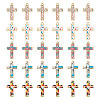  30Pcs 5 Colors Rack Plating Golden Tone Alloy Mosaic Style Pendants ENAM-TA0001-65-10