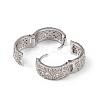 Clear Cubic Zirconia Thick Hoop Earrings EJEW-L234-072P-3