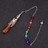 Natural Tiger Eye & Mixed Gemstone Bullet Pointed Dowsing Pendulums CHAK-PW0001-051E-1