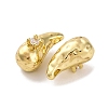 Brass Micro Pave Clear Cubic Zirconia Beads KK-U042-06G-2