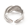 Non-Tarnish 304 Stainless Steel Twist Rope Open Cuff Ring for Women RJEW-F131-17P-3