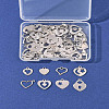 60Pcs 10 Styles 201 Stainless Steel Open Heart Charms STAS-FS0001-92-8