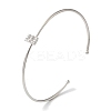 Rack Plating Brass Micro Pave Clear Cubic Zirconia Letter Open Cuff Bangles BJEW-A018-01P-E-1
