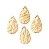 Hammered 304 Stainless Steel Pendants STAS-G385-03G-1