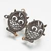 Brass Cage Pendants KK-D528-02AB-2