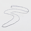 Anti-Tarnish Rhodium Plated 925 Sterling Silver Chain Necklaces STER-F039-12P-1