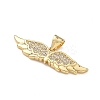 Brass Micro Pave Clear Cubic Zirconia Charms KK-F930-05G-2