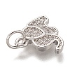 Brass Micro Pave Clear Cubic Zirconia Charms ZIRC-C020-35P-3