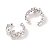 Brass Micro Pave Clear Cubic Zirconia Cuff Earrings for Women EJEW-I305-10P-2