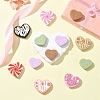 12Pcs Heart Silicone Focal Beads SIL-YW0001-67-5