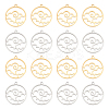 16Pcs 2 Colors 304 Stainless Steel Pendants STAS-UN0044-37-1