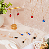 3 Sets 3 Colors Rhinestone Teardrop Dangle Earrings & Pendant Necklace SJEW-FI0001-27-5