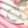 Glass Flower Link Bracelets BJEW-JB10219-01-2